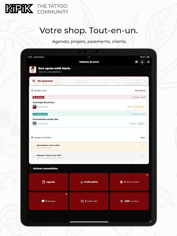 Convention calendar in the KIPIK app